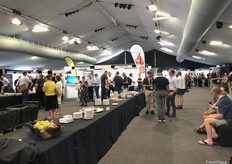 Delegates gather for morning tea in the Sponsor's Hall and Tradeshow.